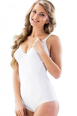 Kadın Beyaz Lazer Kesim Slip Boy Korse 2821