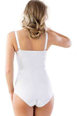 Kadın Beyaz Lazer Kesim Slip Boy Korse 2821