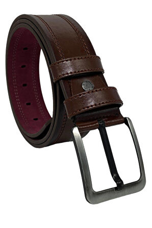 4.5 cm. Spor Suni Deri Desensiz Düz Model Erkek Kemer Kahverengi