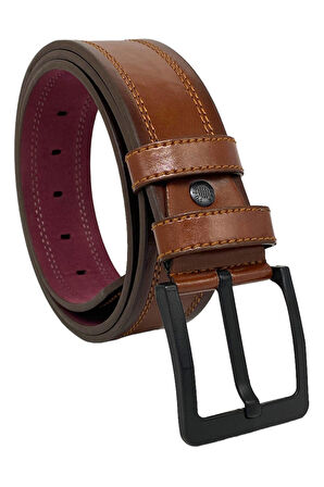 4.5 cm. Spor Suni Deri Desensiz Düz Model Erkek Kemer Taba