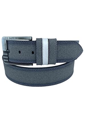 4.5 cm. Spor Suni Deri Çift Dikişli Model Erkek Kemer Gri