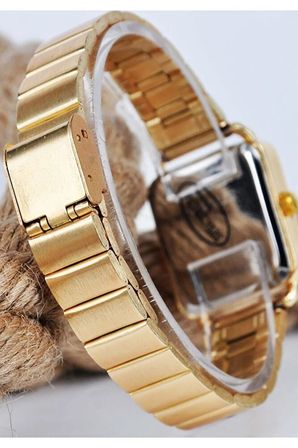 Minimal Kare Kasa Gold Kadran Roma Rakamlı Genç Kız Kadın Kol Saat