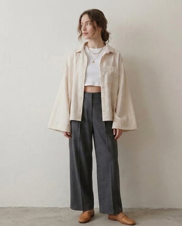 Kadın İspanyol Kol Keten Oversize İç Göstermeyen Kimono Gömlek