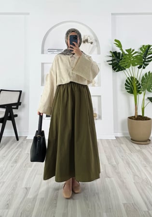 Kadın İspanyol Kol Keten Oversize İç Göstermeyen Kimono Gömlek