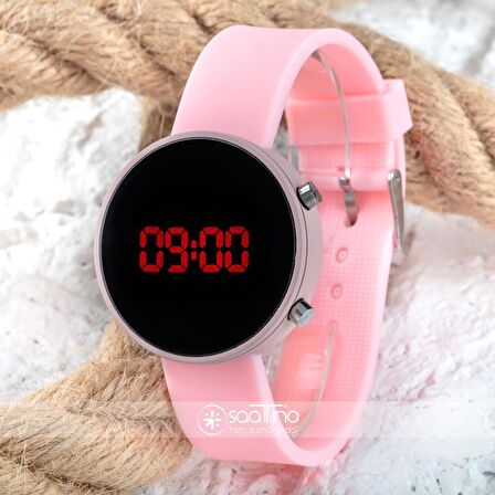 Led Watch Toz Pembe Renk Dijital Bayan Yetişkin Kız Çocuk Kol Silikon Saati ST-303499