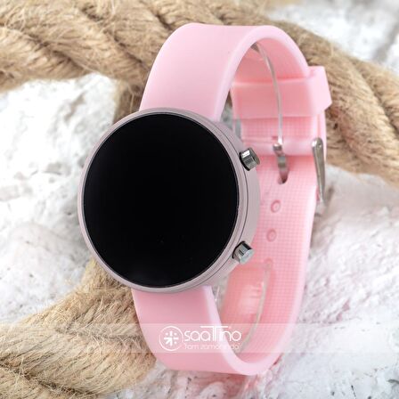 Led Watch Toz Pembe Renk Dijital Bayan Yetişkin Kız Çocuk Kol Silikon Saati ST-303499