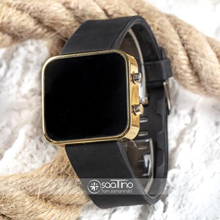 SPECTRUMWATCH LED Mini GOLD BLACK Kadın Genç Kız Unisex KOL SAATİ ST-303504