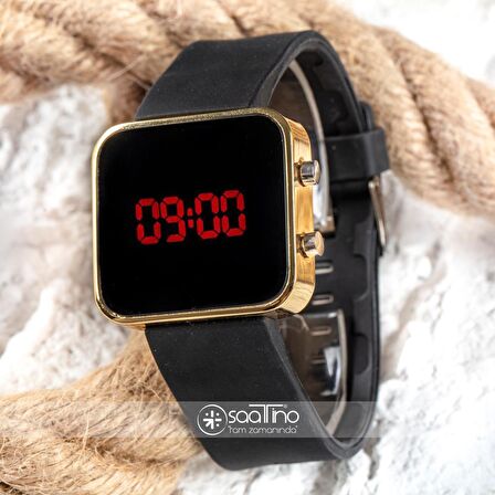 SPECTRUMWATCH LED Mini GOLD BLACK Kadın Genç Kız Unisex KOL SAATİ ST-303504