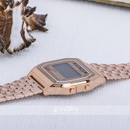 Rose Renk Çelik Kordonlu Dijital Retro Bayan Kol Saati ST-303616