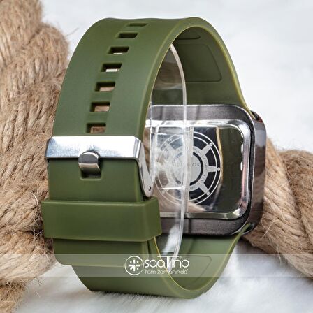 TOUCH Haki Yeşil Silikon Kordon Dokunmatik Unisex Dijital Led Kol Saati ST-303682