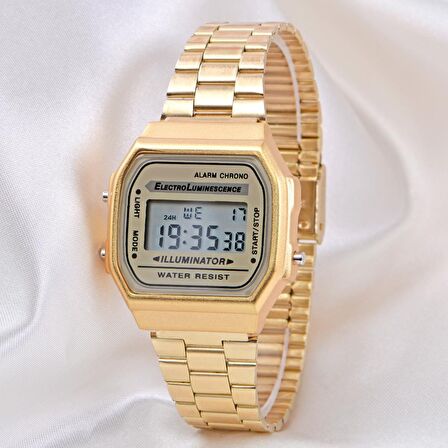 Sarı Led Ekranlı Kare Vintage&retro Erkek Unisex Kol Saat ST-304130