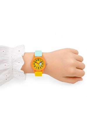 Roket Desenli Turuncu Kız Erkek Çocuk Kol Saati Analog Saat ST-304413