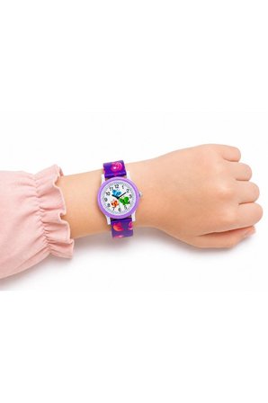 Kelebek Desenli Lila Kız Çocuk Kol Saati Analog Saat ST-304419