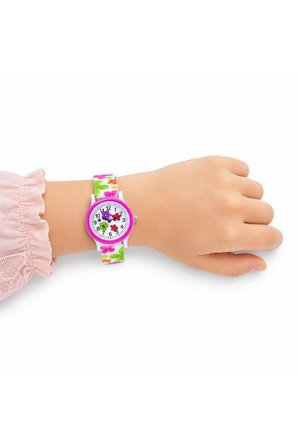 Çiçek Desenli Pembe Kız Çocuk Kol Saati Analog Saat ST-304421