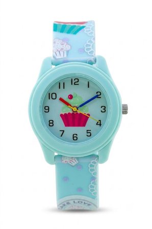 Kız Çocuk Kol Saati Turkuaz Cupcake Desenli Analog ST-304425
