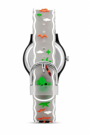 Erkek Çocuk Dinozor Figürlü Füme Analog Silikon Kordon Kol Saati ST-304439