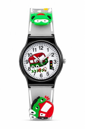 Erkek Çocuk Siyah Kasa Füme Silikon Kordon Araba Desenli Analog Kol Saati ST-304443
