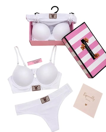 Victoria's Secret 2 Li  Push Up Saten Sütyen Külot Takım 
