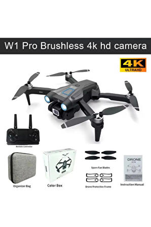 W1 Pro 480p HD Kamera Drone – Katlanabilir, Fırçasız Motor, WiFi, Engel Kaçınma, Optik Konumlama