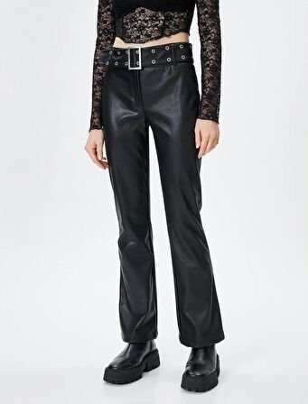 Kadın Giyim Deri Pantolon- 4WAL40128IW