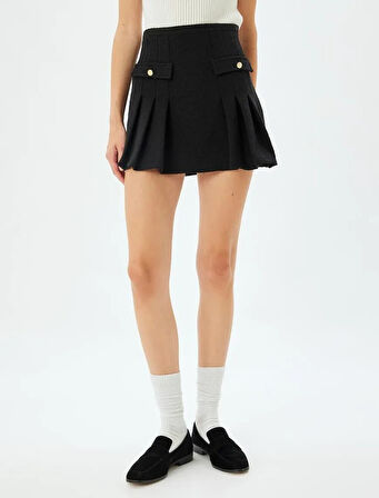 Mini Tüvit Etek Pileli Yüksek Bel 5WAL70025IK