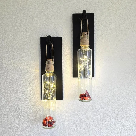 Led Işıklı, Mat Siyah Renkli Duvar Aplik, 2’li Set