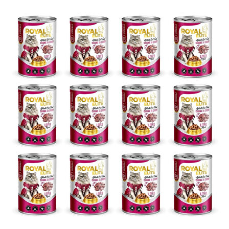 Royal Elite Ciğerli Parça Etli Yetişkin Kedi Konservesi 400 Gr x 12 Adet