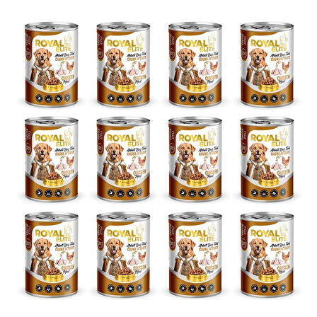 Royal Elite Tavuk Parça Etli Yetişkin Köpek Konservesi 400 Gr x 12 Adet 