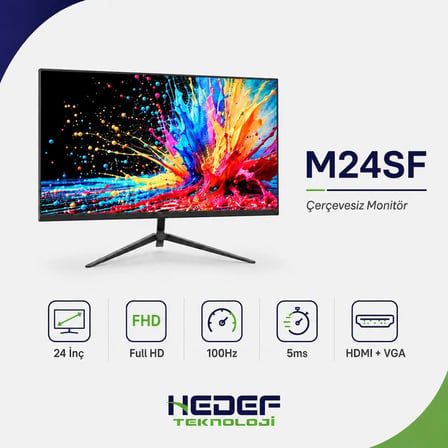 ttec M24SF” 24 FHD çerçevesiz LED monitör VGA+HDMI