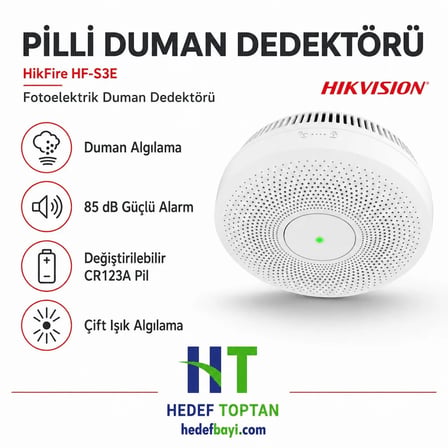 Hikvision HF-S3E-R8 Kablosuz Bağımsız Yangın Algılama Duman Dedektörü, Buzzerlı