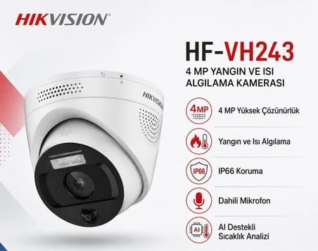 Hikvision HF-VH243 4MP 2.8mm Dome Yangın-Isı Algılama Kamerası