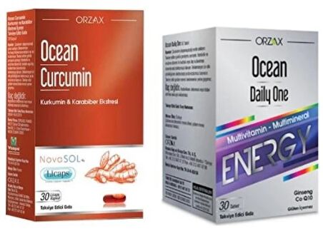 Ocean Curcumin 30 Kapsül + Daily One Energy 30 Tablet Ikili Set