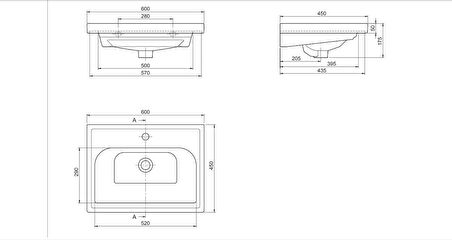 Cerastyle Frame 60 X 45 Cm Etajer Uyumlu Lavabo