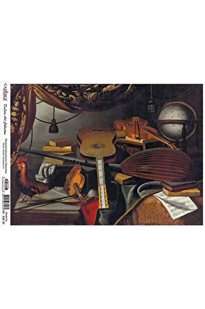 Müzik Aletleri Koleksiyonu - Mi008 30*42 Cm Pirinç Dekopaj