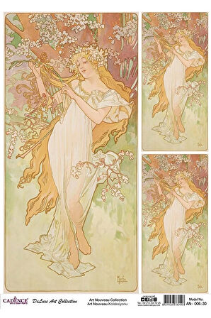 An 06 Art Nouveau Koleksiyonu Pirinç Dekopaj 30x42