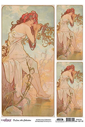 An 07 Art Nouveau Koleksiyonu Pirinç Dekopaj 30x42