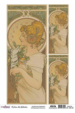 An 08 Art Nouveau Koleksiyonu Pirinç Dekopaj 30x42