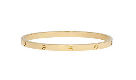 Unisex Şans Model Gold Renk Çelik Bilezik