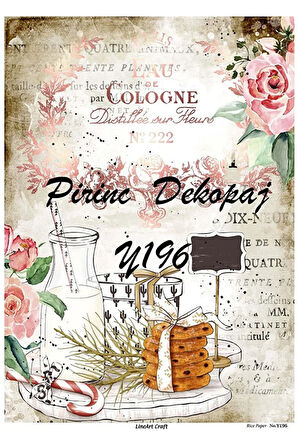 Y196 Yeni Yıl Serisi Kurabiye, I?çecek, Çiçek Desenli Pirinç Dekopaj 30x42