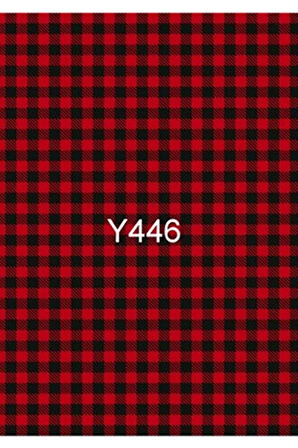 Y446 Kırmızı Ekose Desen Pirinç Dekopaj 30x42