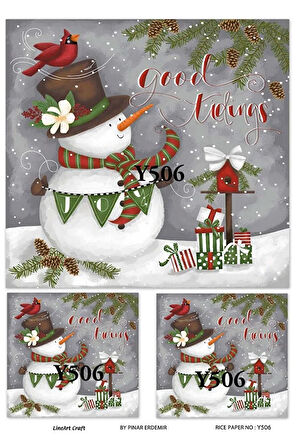 Y506 Kardan Adam, Joy, Hediye Paketi Desenli Pirinç Dekopaj 30x42