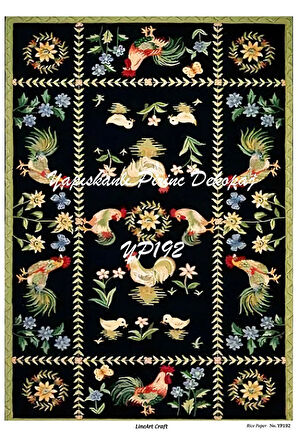 Yp192 Country Horoz Desenli Kendinden Yapışkanlı Pirinç Dekopaj 29*42