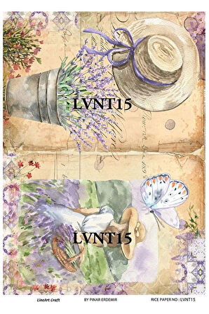 Lvnt15 Lavanta, Çiçek, Mor Desenli Pirinç Dekopaj