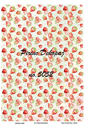 5052 Çilek Desen Pirinç Dekopaj 30x42