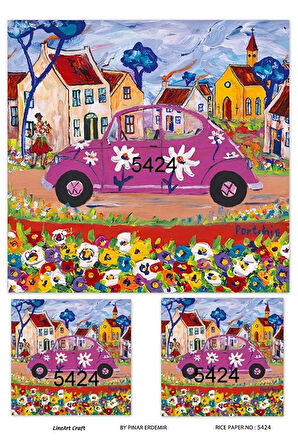 5424 Vosvos Çiçek Desen Pirinç Dekopaj 30x42