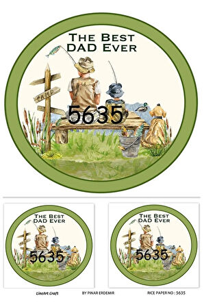 5635 Babalar Günü, Best Dad, En İyi Baba Desenli Pirinç Dekopaj 30x42