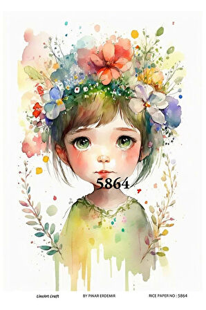 5864 Peri Kızı Desenli Pirinç Dekopaj 30x42