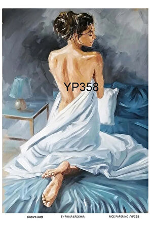 YP358 Kadın Desenli Kendinden Yapışkanlı Pirinç Dekopaj 29*42