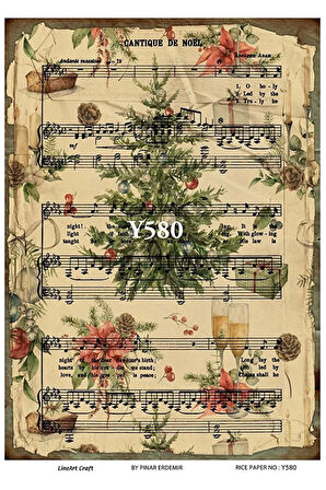 Y580 Kış, Geyik, Kar Manzarası Desenli Pirinç Dekopaj 30x42