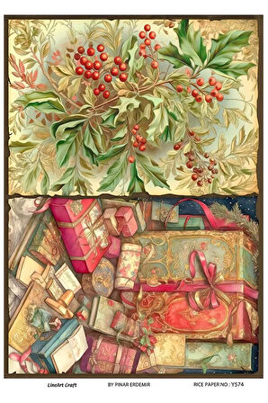 Y574 Hediye Paketi Desenli Pirinç Dekopaj 30x42